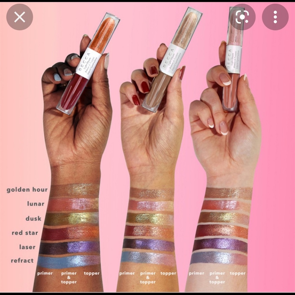 Brand New, Beck Cosmetics, light gleam eyeshadow primer and glitter topper, Dusk